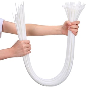 Laços de zíper Nuanchu Heavy Duty Cable, 100 unidades, 91 cm, brancas