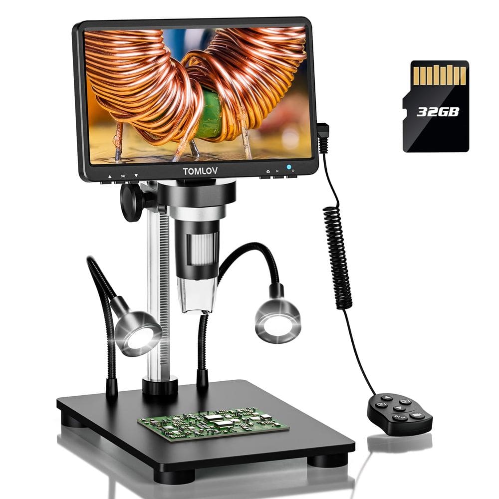Microscópio digital TOMLOV DM9B 7 1080P 1200X 12MP preto