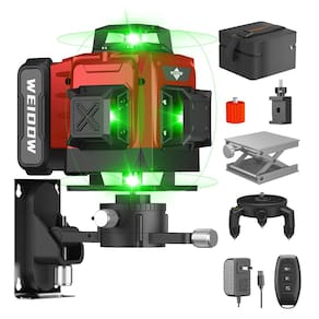 Nível de laser WEIDDW 360, autonivelante, 16 linhas, 4 × 360°, verde