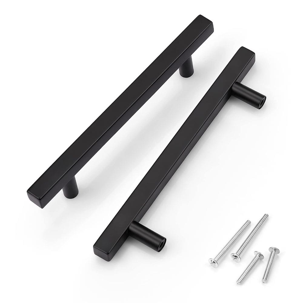 Alças de gabinete KNOBWELL Matte Black, pacote com 12, 192 mm