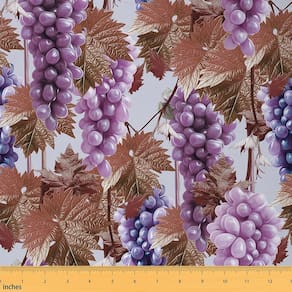 Tecido Castle Fairy Grapes Village Folhas de uva 3 jardas