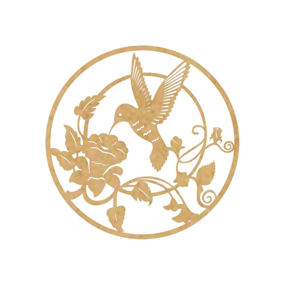 Quadro Decorativo Mdf Cru Beija-Flor 40X20Cm