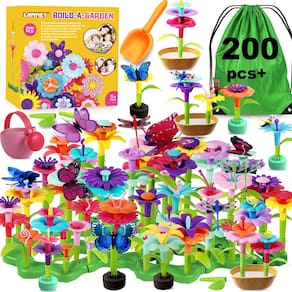 Conjunto de brinquedos para construção de flores LANNEY, 200 unidades para meninas e meninos de 3 a 7 anos