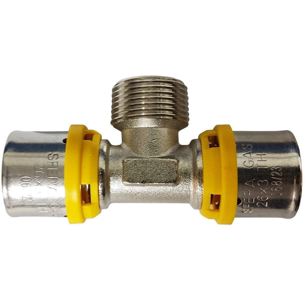 TÊ Macho Prensar Gás 20MMX1/2" Multicamada Sferagas Kit com 2 unidades