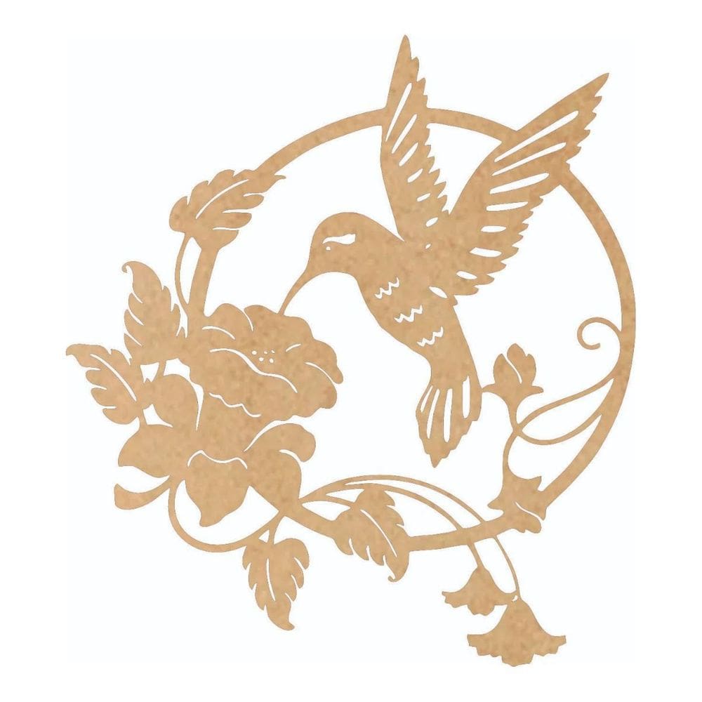 Quadro Decorativo Mdf Cru Beija-Flor 40X20Cm