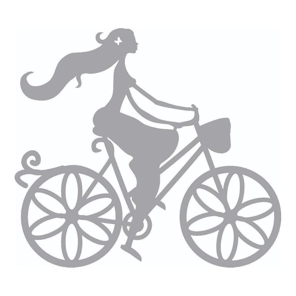 Quadro Decorativo Mdf Cinza Ciclista 40X20Cm