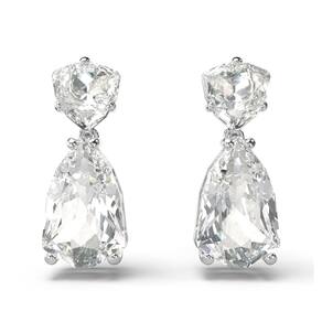 Brincos Swarovski Mesmera Drop, grandes pedras transparentes de corte misto
