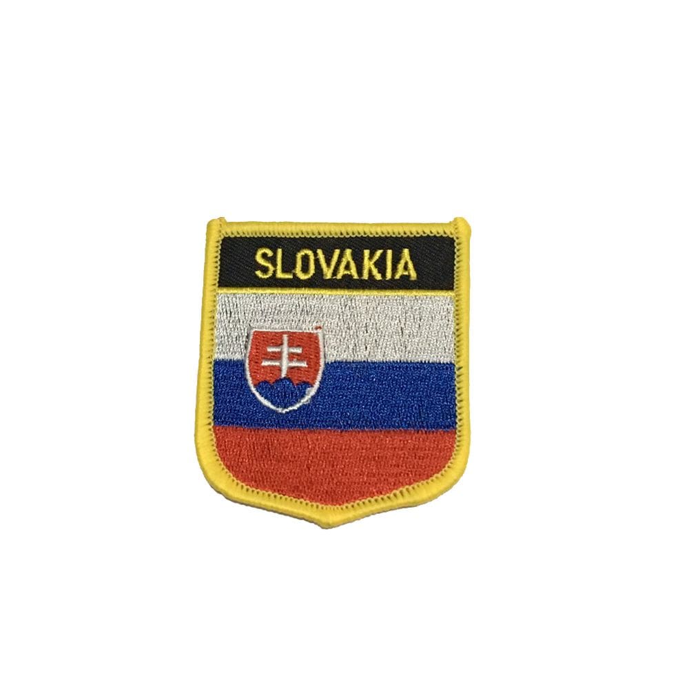 Patche Aplique Bordado Escudo Bandeira Eslováquia 6X7 Cm