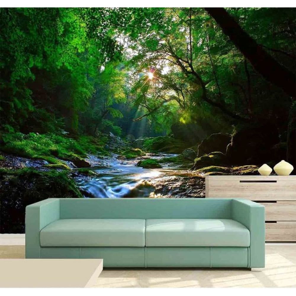 Papel Parede Painel Fotográfico Cachoeira 3D 3,75M² Na 042