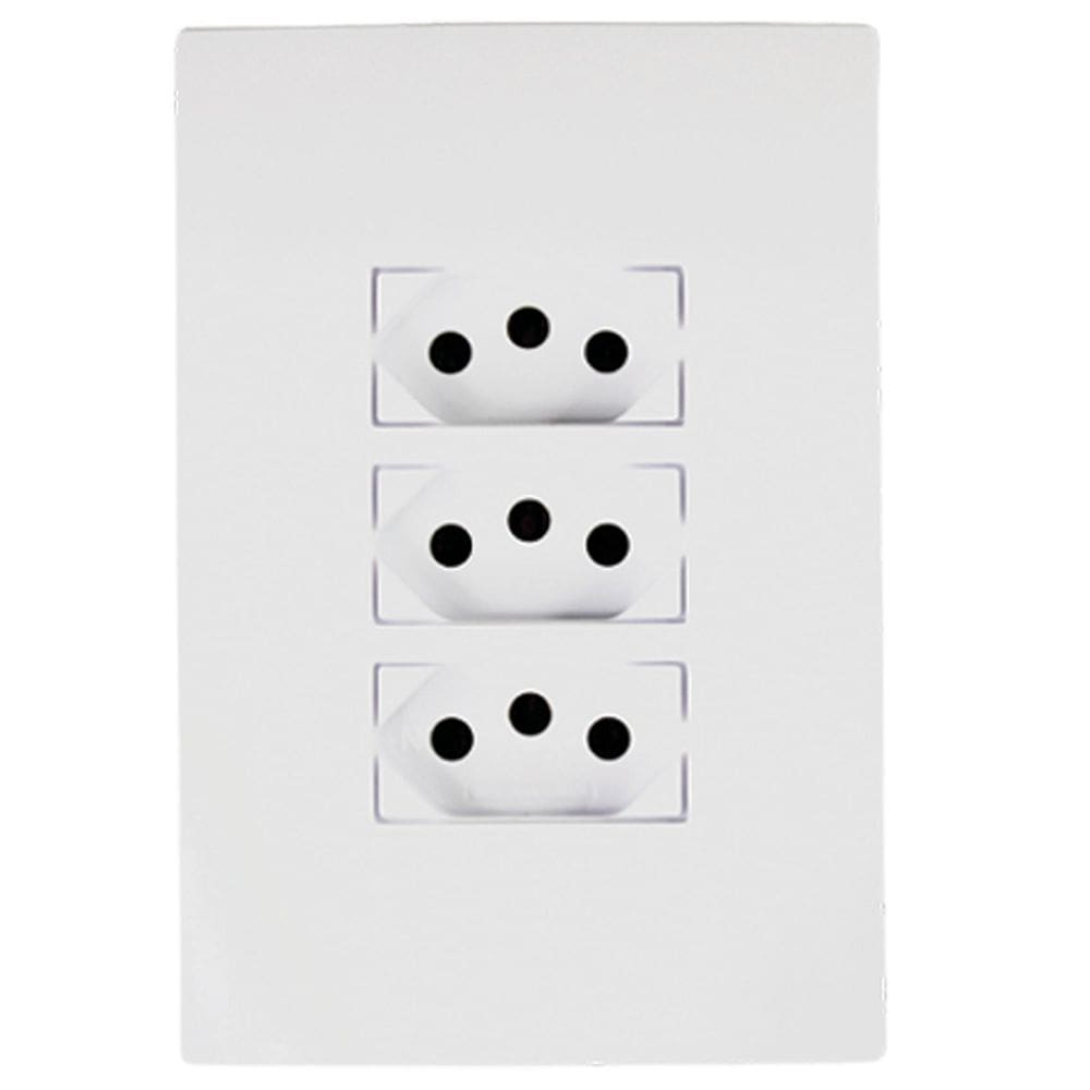 Conjunto Tomada Tripla 20A 2P+T 4X2 Monobloco I9 94124 Ilumi