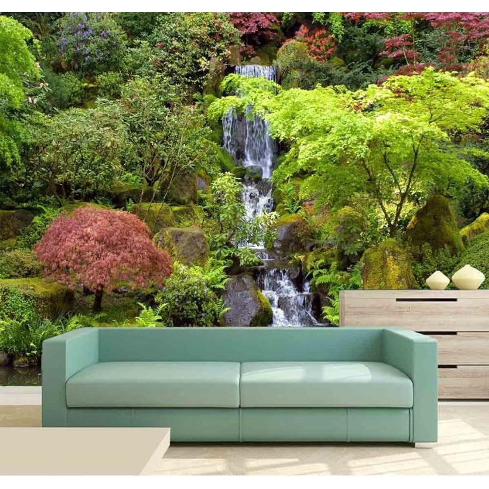 Papel Parede Painel Fotográfico Cachoeira 3D 3,75M² Na 092