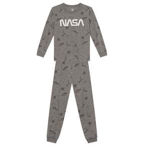 Pijama infantil menino NASA brilha no escuro Brandili Cinza