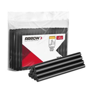 Pacotes de cola quente Arrow Mini, pacote com 200, pretos para todos os fins