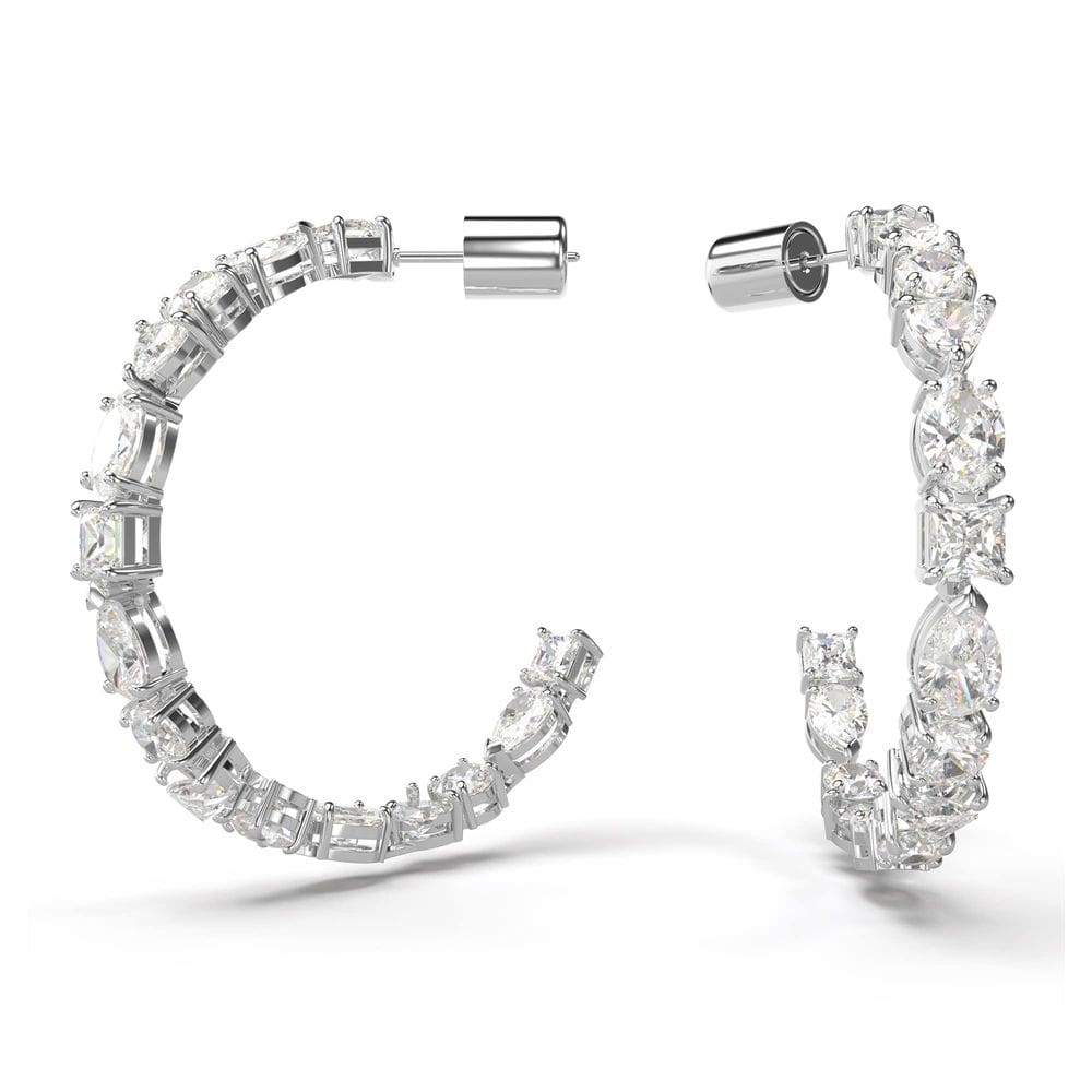 Brincos de argola Swarovski Mesmera com pedras transparentes de corte misto