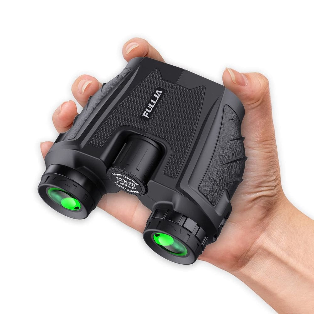 Binóculos FULLJA 12x25 leves de bolso compacto para adultos
