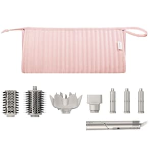 Mala de viagem Lexeeco Dyson Airwrap com secador de cabelo Shark rosa