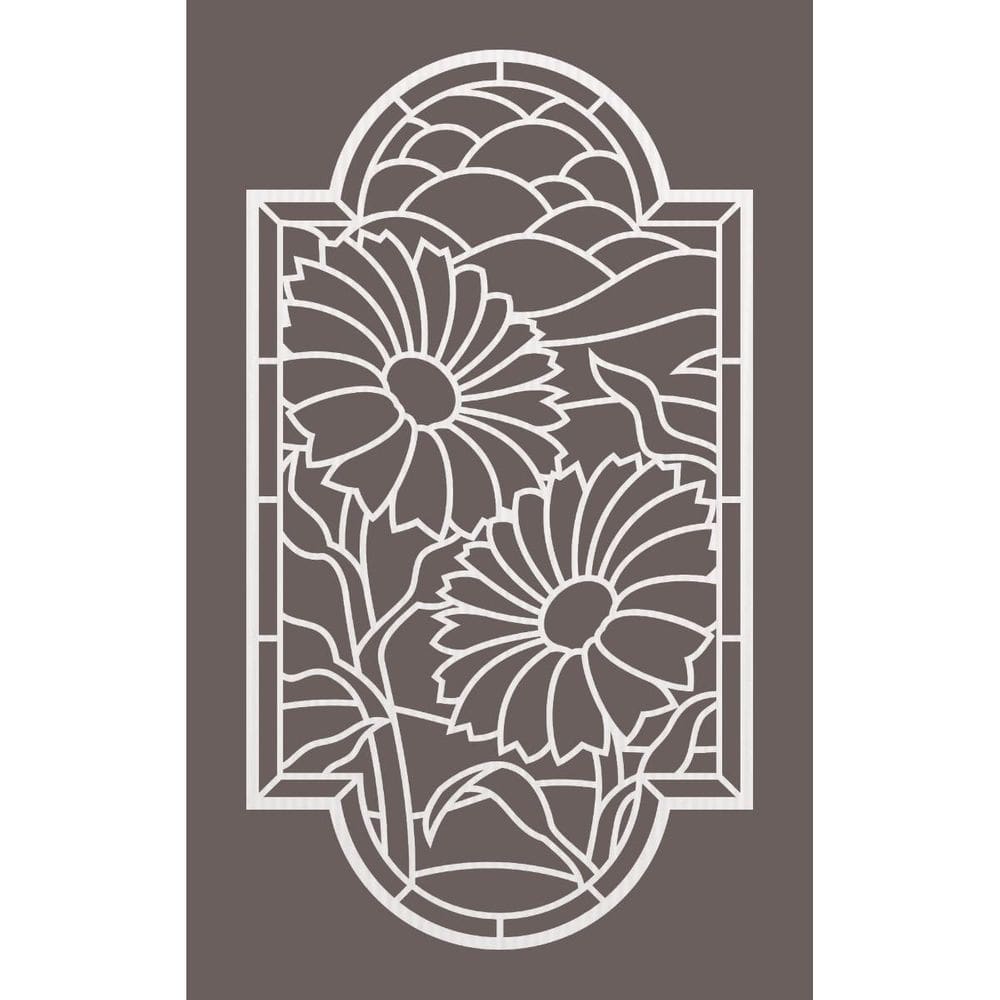 Quadro Decorativo Mdf Branco Girassóis 40X20Cm