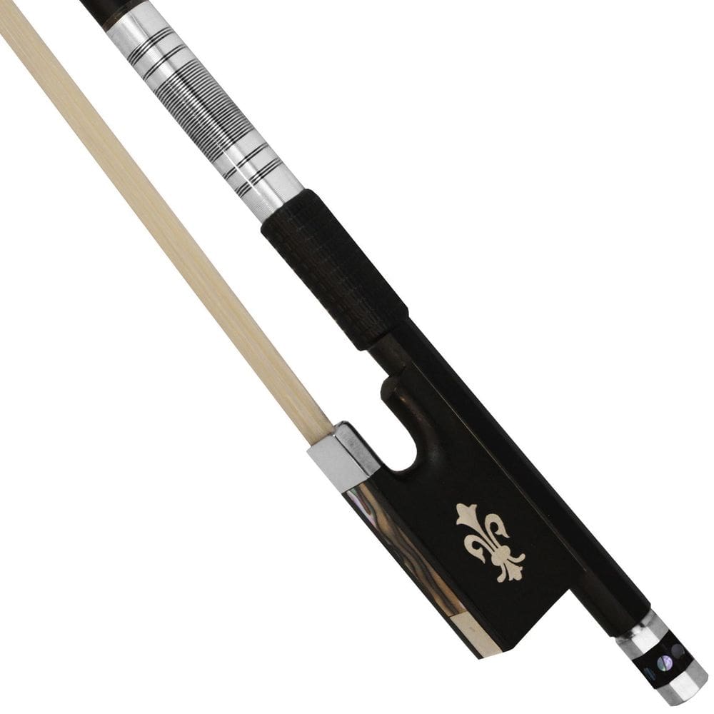 Arco Fibra Carbono Preto P/ Violino 4/4 Ébano, Flor Lis, G