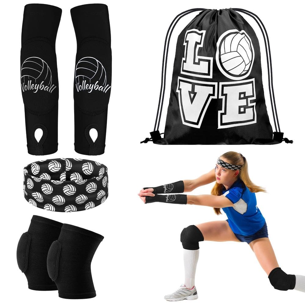 Conjunto de acessórios de voleibol Yinder para mulheres (médio, preto)