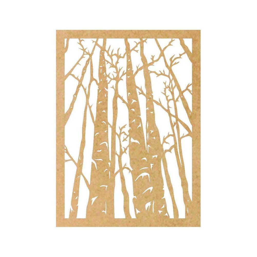 Quadro Decorativo Mdf Cru Arvores 40X20Cm