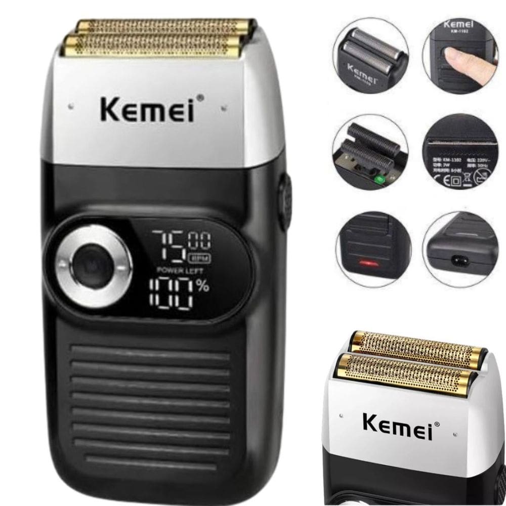 Barbeador Kemei Km-2026 Inox Para Barba E Cabelo