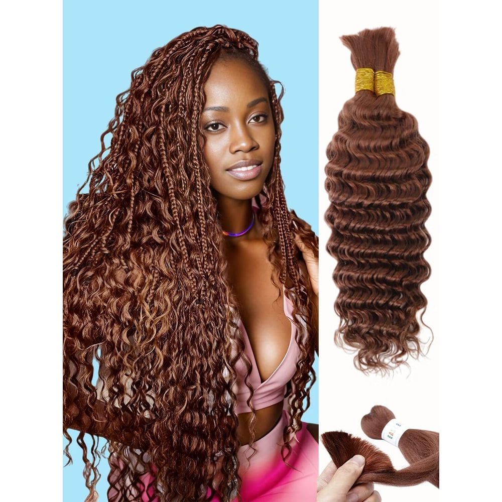 Cabelo trançado Sudreman Deep Water Wave 22 cm 100 g x 2 marrom