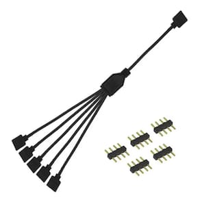 Cabo Divisor RGB 1 para 5 12V 4 Pinos RGB 30cm – Extensor para Fans e Fitas LED