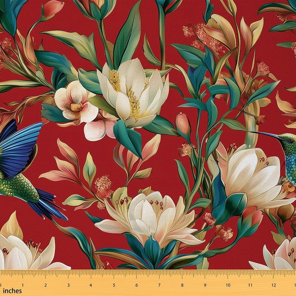 Tecido Castle Fairy Flower Hummingbird impermeável de 1 m