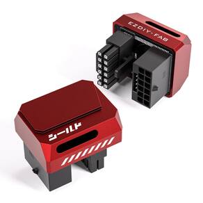 Adaptador PCIe 5.1 EZDIY-FAB 600W com conector de alimentação GPU vermelho