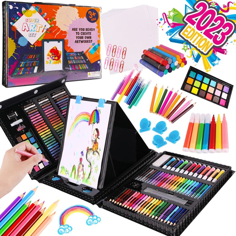 Conjunto de materiais de arte e artesanato Alloytop, 226 unidades com lápis de cor