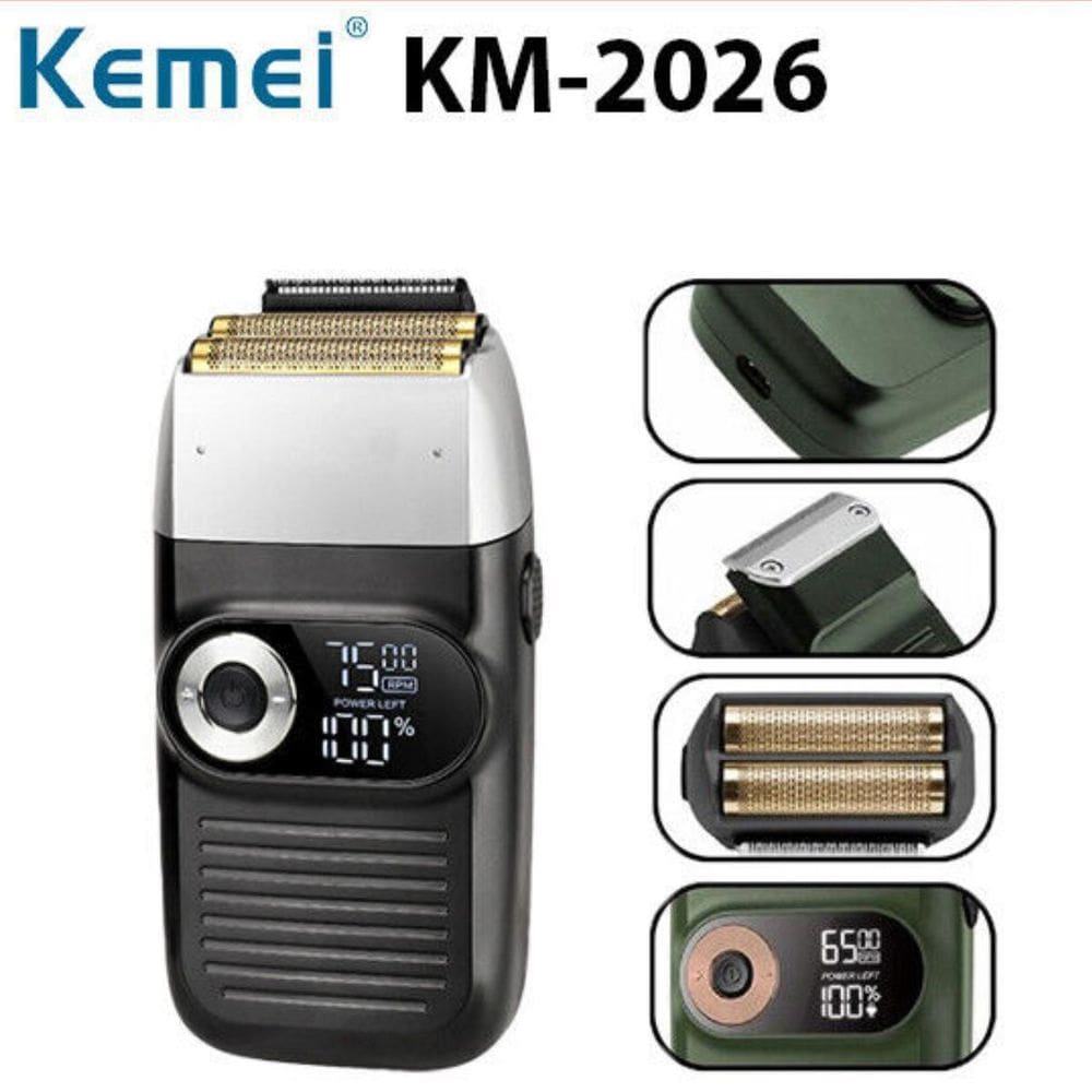 Barbeador Kemei Km-2026 Bivolt Para Cortes Rápidos