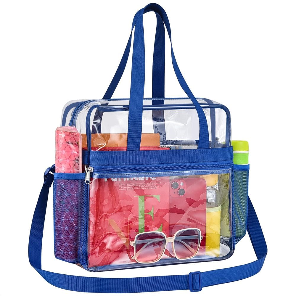 Bolsa transparente Paxiland Stadium Events 30x15x30cm azul impermeável