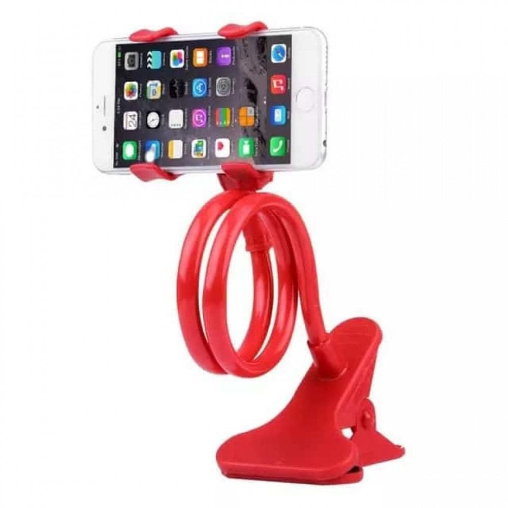 Suporte Universal Celulares Braço Articulado Vermelho