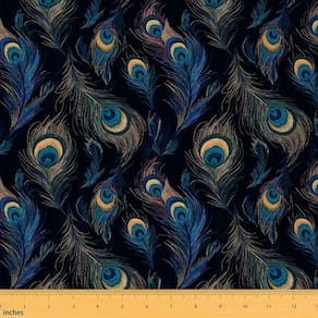 Tecido Castle Fairy Peacock Feather Print 100% poliéster