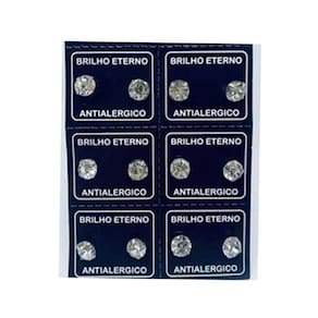 Brinco Em Aço Inox Kit De 6 Pares 12 Unidades 6Mm