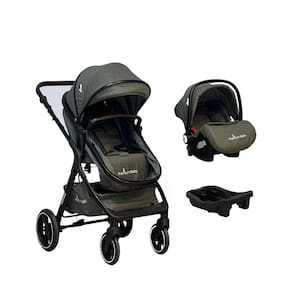 Carrinho Kansas Trio Bebê Conforto e Base Premium Baby Cinza