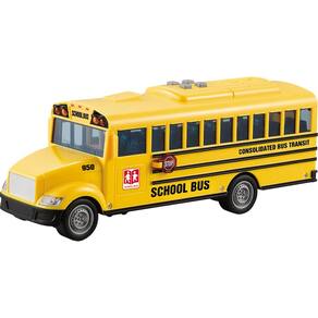 Brinquedo Onibus Escolar Americano Fricção Luz e Som