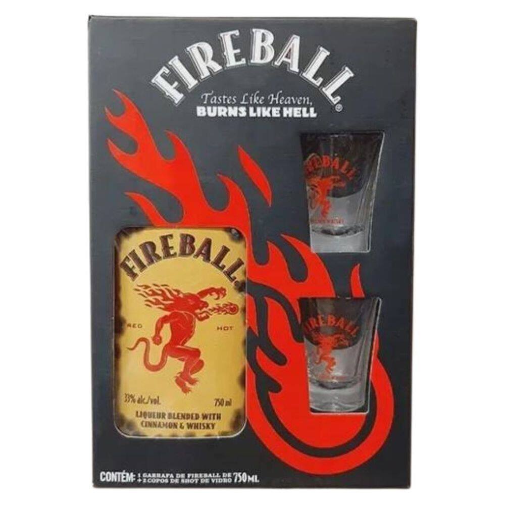 Kit FireBall 750ml + 2 Copos Shot