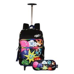 Kit Mochila + Estojo Divertidamente Rodinhas Infantil Escola