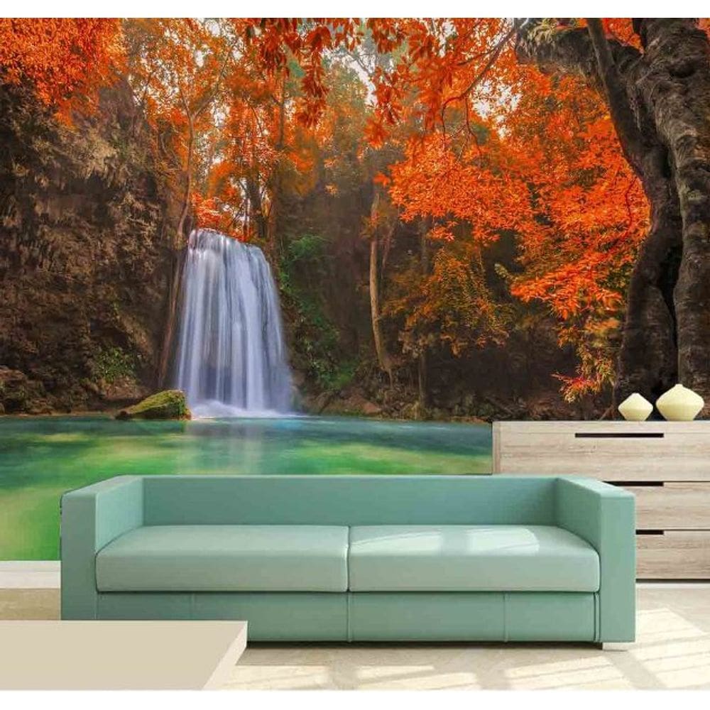 Papel Parede Painel Fotográfico Cachoeira 3D 3,75M² Na 003