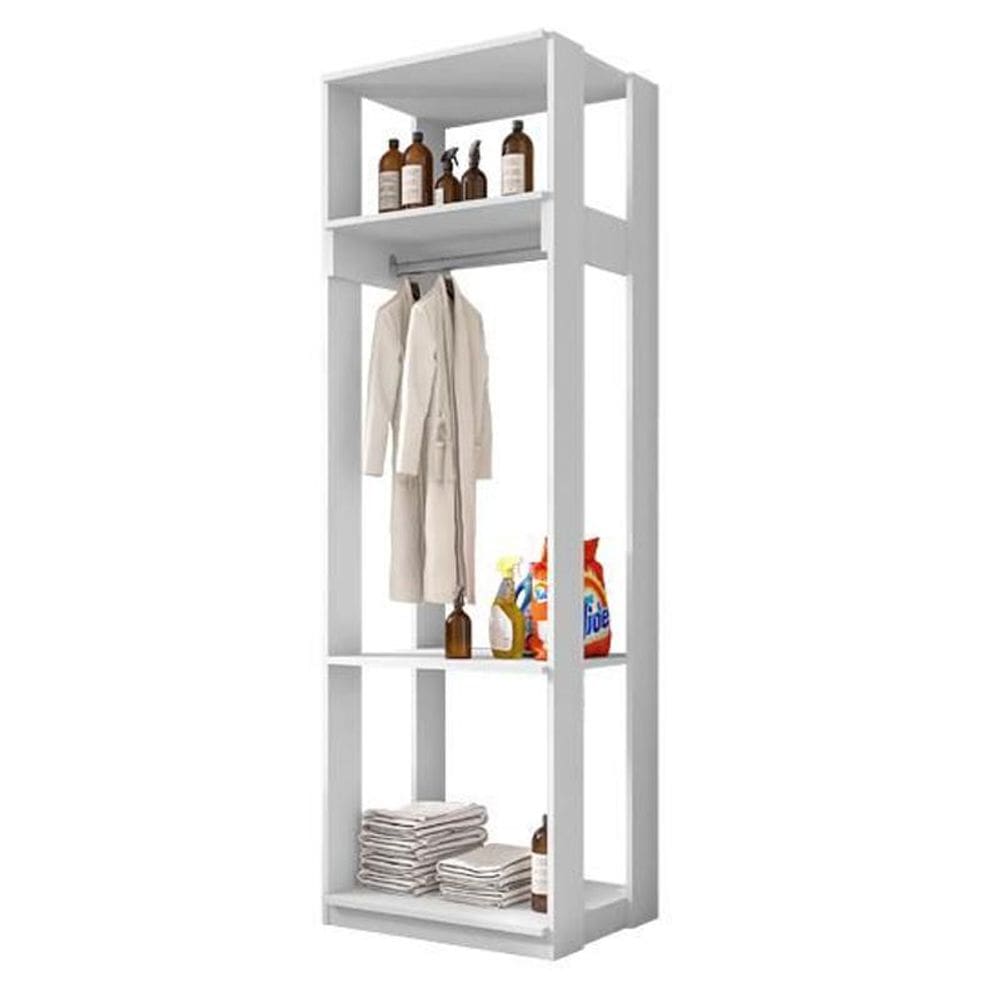 Guarda Roupa Closet Com Prateleiras Titan Branco - Fdecor