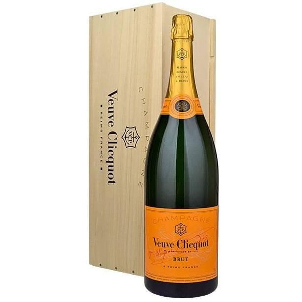 Champagne Jeroboam Veuve Clicquot Brut 3000 ml com caixa de Madeira