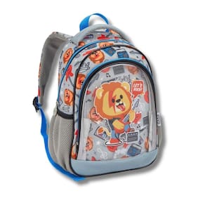 Mochila Costas Creche Bebê Zoop Escolar Infantil Leão Cinza