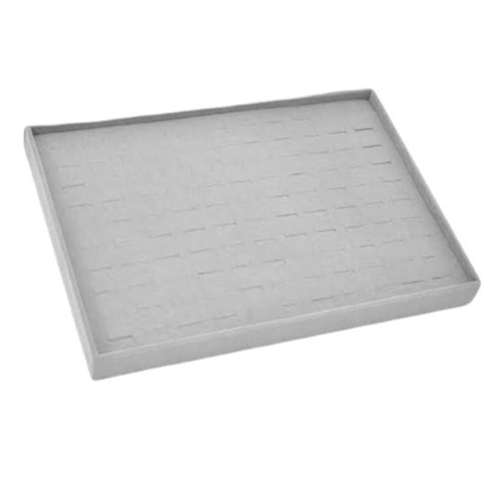 Bandeja Organizadora Anéis Mdf Veludo Sintético Cinza