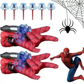 Kit 2 Lançador Dardos Ventosa + Luva Teia Spider Brinquedo