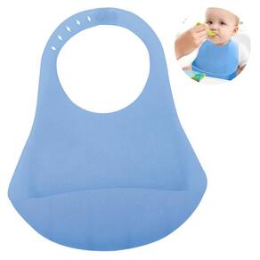 Babador Silicone Azul Cinta Bolso Cata Migalhas Mimo Style