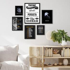 Kit 6 Quadros Motivacionais Vidro Madeira Diversas Medid