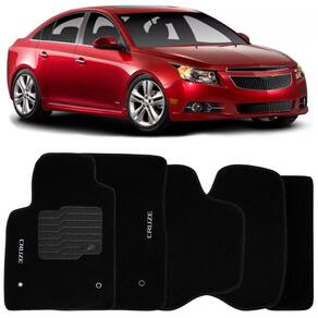 Jogo de Tapete Automotivo Carpete Chevrolet Gm Cruze 2011 à 2016 Soft Logo Bordado 5 Peças