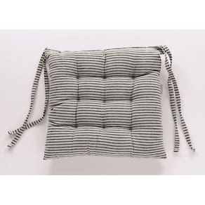 Almofada De Cadeira Futton Com Amarração 40x40cm - Listras Preto