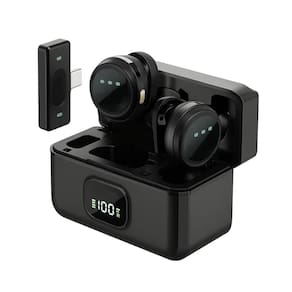 Microfone De Lapela Duplo Anti Ruído Sem Fio Redondo Premium